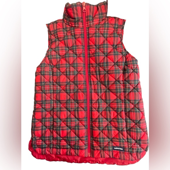 Lands' End Jackets & Blazers - Lands' End Women's Quilted  Puffer Vest Plaid, Full Zip, Pockets, Size XS